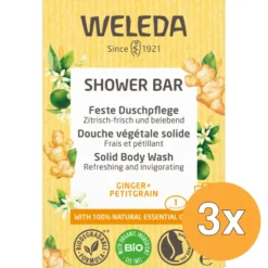 3x WELEDA Shower bar ginger + pititgrain (75 gr)
