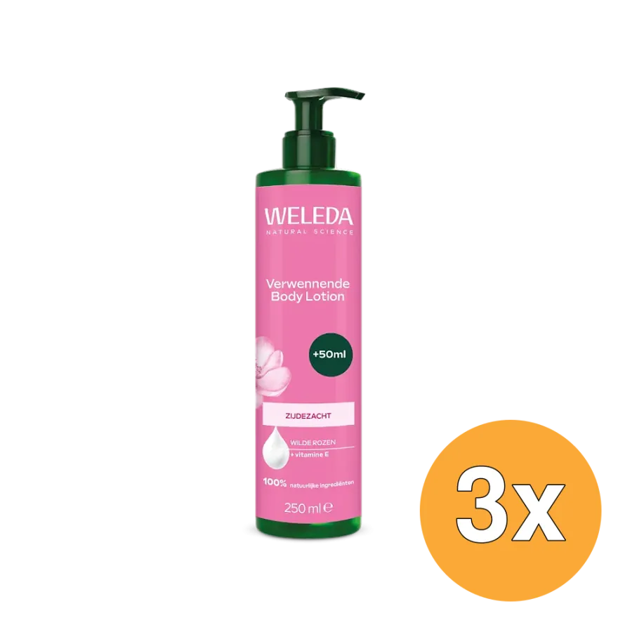 3x WELEDA Verwennende Body Lotion Wilde Rozen (250 ml)