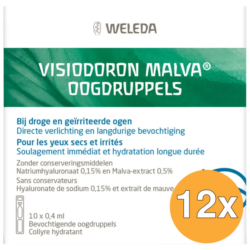12x WELEDA Visiodoron malva oogdruppels 0.4ml (10 stuks)