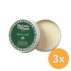 3x We Love The Planet Deodorant Balm – Zesty Lime (Vegan) (35 gr)