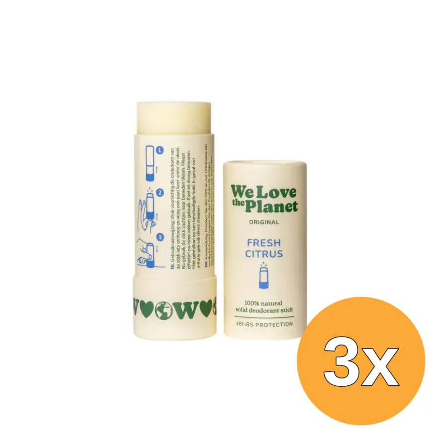 3x We Love The Planet Deodorant Stick – Fresh Citrus (40 gr)
