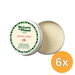 6x We Love The Planet Deodorant Balm – Sweet Rose (Vegan) (35 gr)