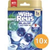 10x Witte Reus Wc Blok Blauw Actief Hygiene (50 gr)