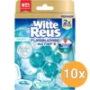 10x Witte Reus Wc Blok Turquoise Actief Pacific (2 x 50 gr)