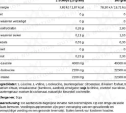 XXL Nutrition BCAA Poeder Raspberry (500 gr)