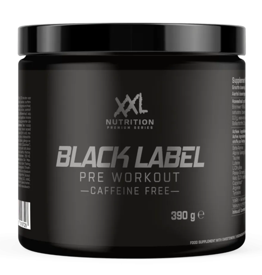 XXL Nutrition Black Label Pre Workout Orange Fruit (Cafeïnevrij) (390 gr)