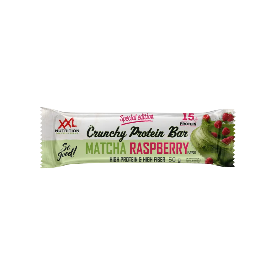 XXL Nutrition Crunchy Protein Bar- Matcha Raspberry (12 x 50 gr)