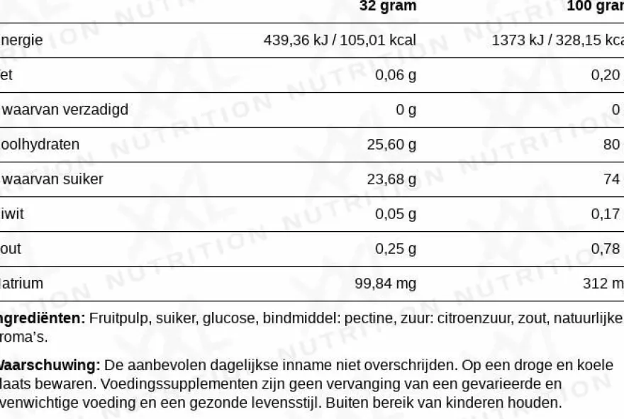 XXL Nutrition Energiereep Fruit Lemon (12 x 32 gr)