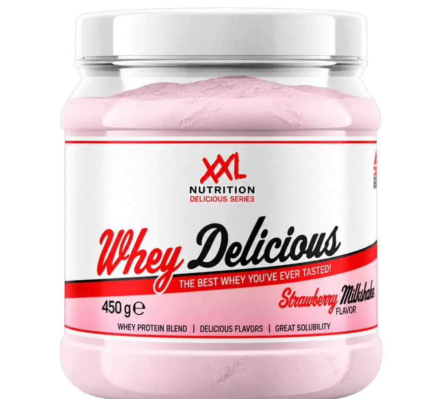 XXL Nutrition Whey Delicious Milkshake – Aardbei (450 gr)