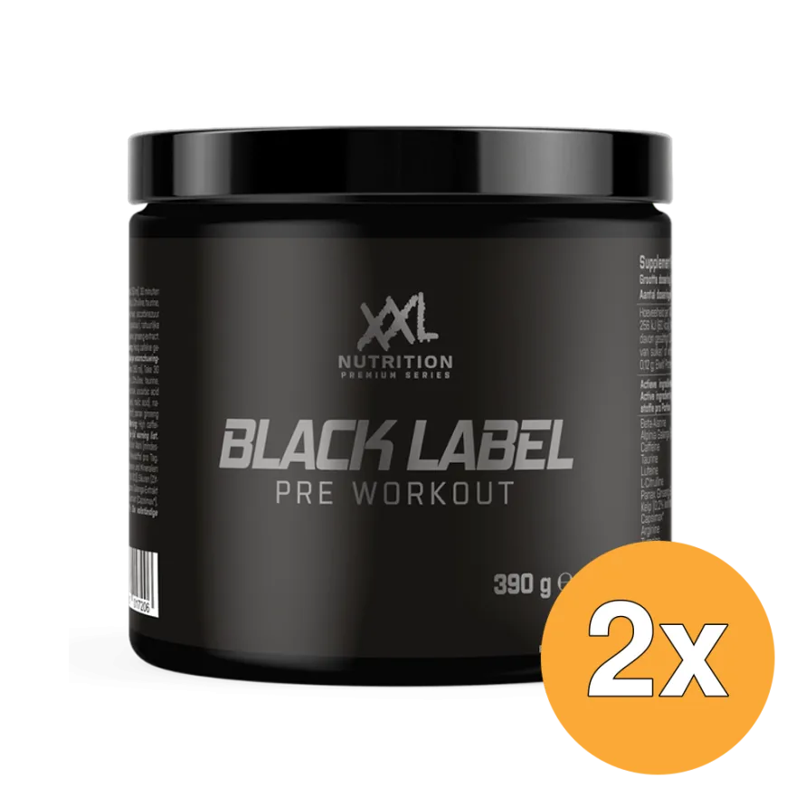 2x XXL Nutrition Black Label Pre Workout Orange Fruit (390 gr)