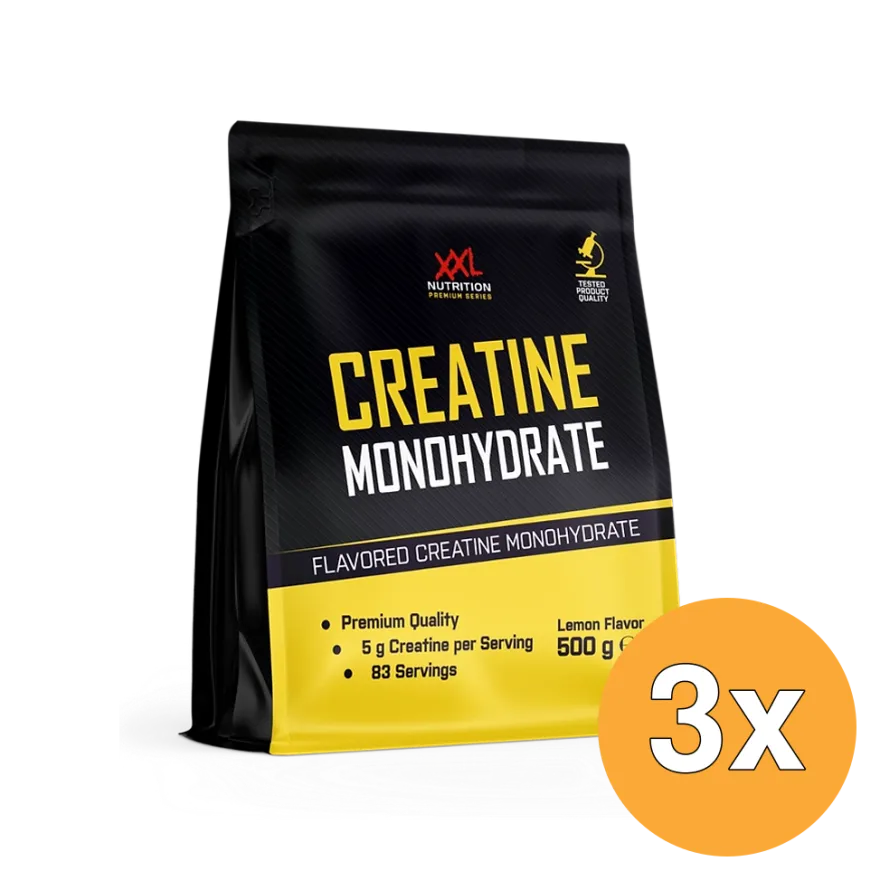 3x XXL Nutrition Creatine Monohydraat Lemon (500 gr)