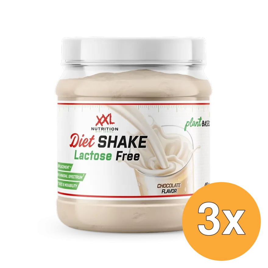 3x XXL Nutrition Diet Shake Lactose Free Chocolade (480 gr)