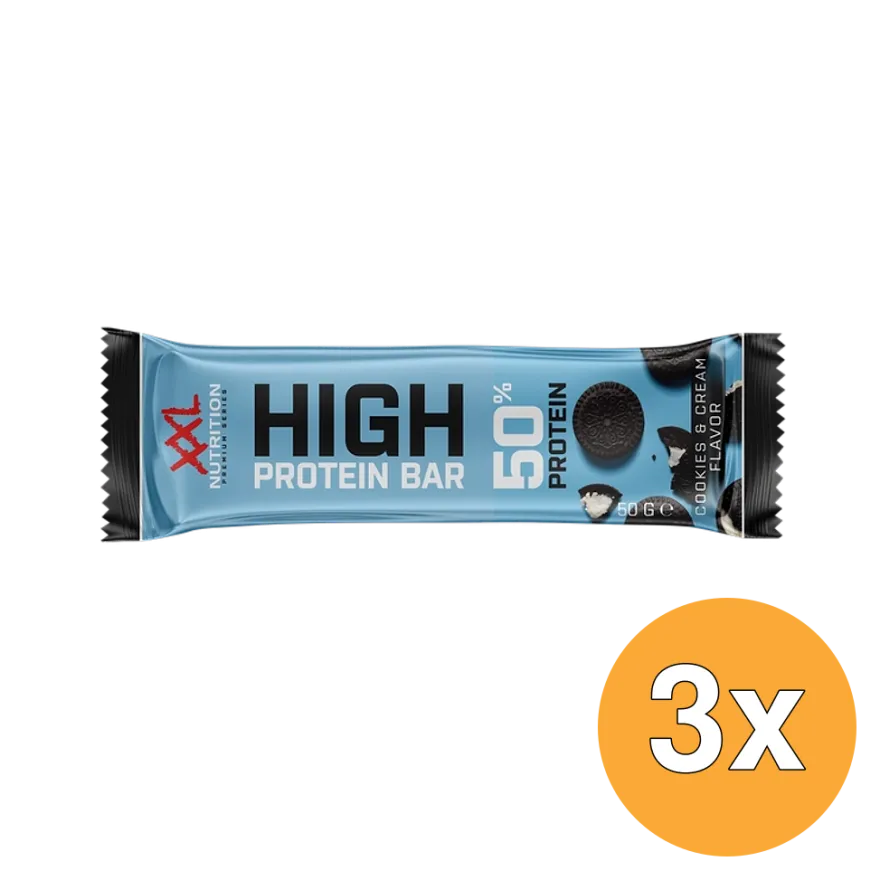 3x XXL Nutrition High Proteine Bar Cookies & Cream (50 gr)