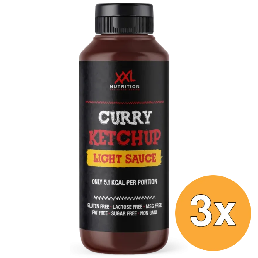 3x XXL Nutrition Light Saus – Curry Ketchup (960 ml)