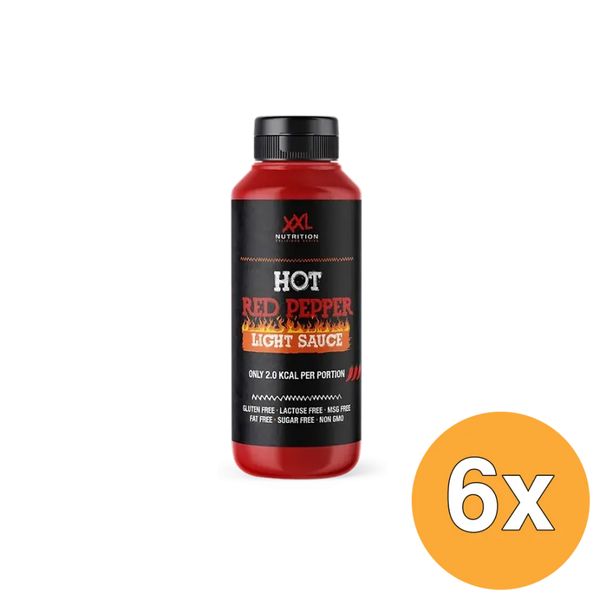 6x XXL Nutrition Light Saus – Hot Red Pepper (265 ml)