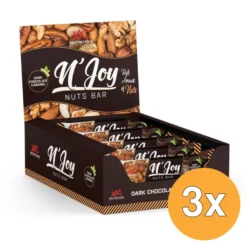 3x XXL Nutrition N’Joy Nuts Bar Dark Chocolate Caramel Vegan (40 gr)