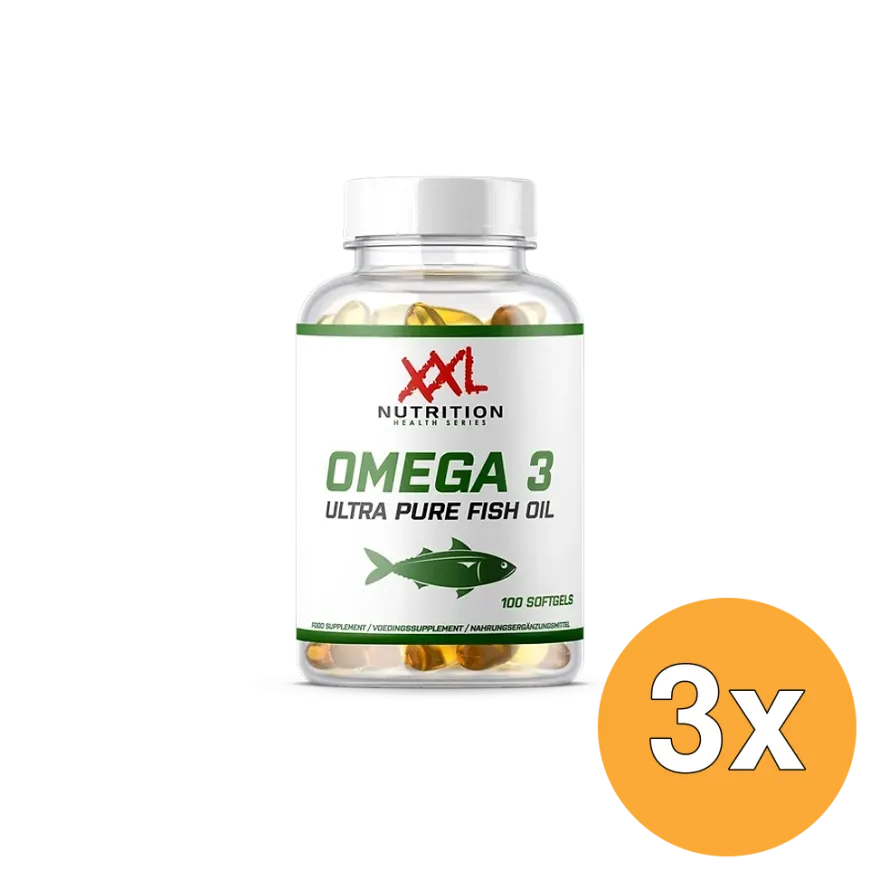 3x XXL Nutrition Omega 3 Ultra Pure (100 softgels)