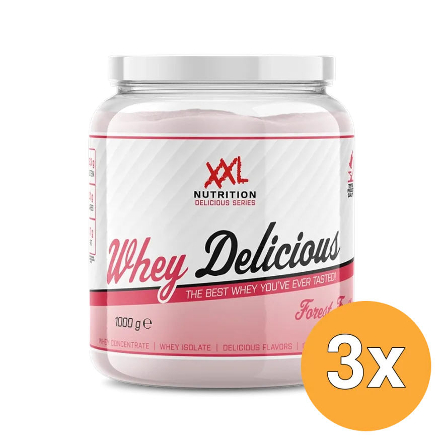 3x XXL Nutrition Whey Delicious Bosvruchten (1000 gr)