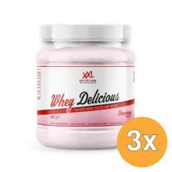 3x XXL Nutrition Whey Delicious Aardbei (450 gr)