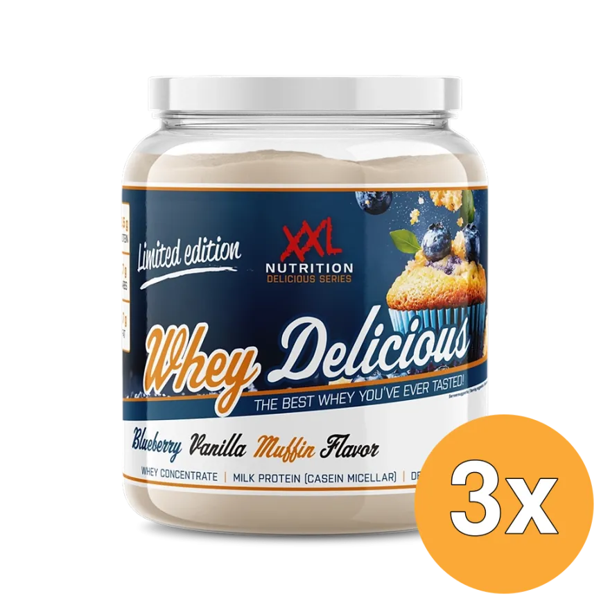 3x XXL Nutrition Whey Delicious Blueberry Vanilla Muffin (1000 gr)