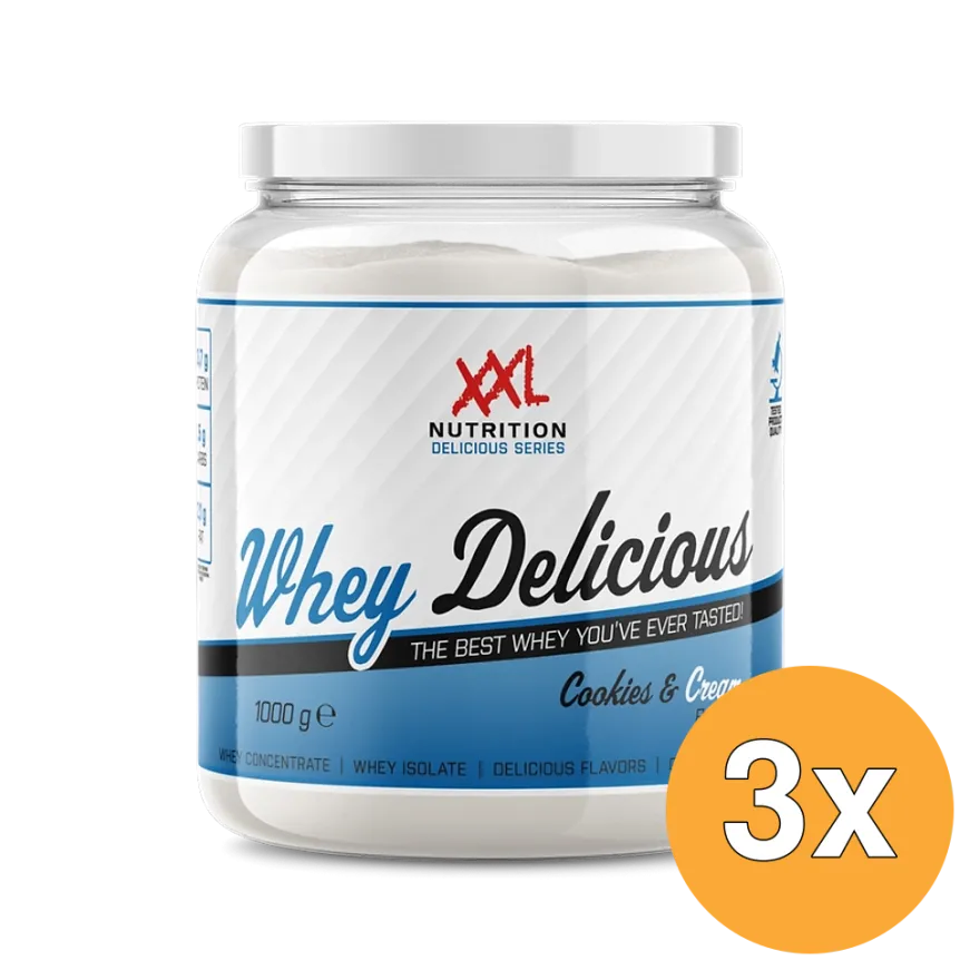 3x XXL Nutrition Whey Delicious Cookies & Cream (1000 gr)