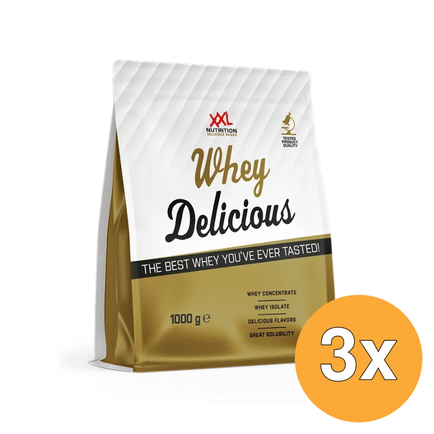 3x XXL Nutrition Whey Delicious Banaan (1000 gr – Pouch)