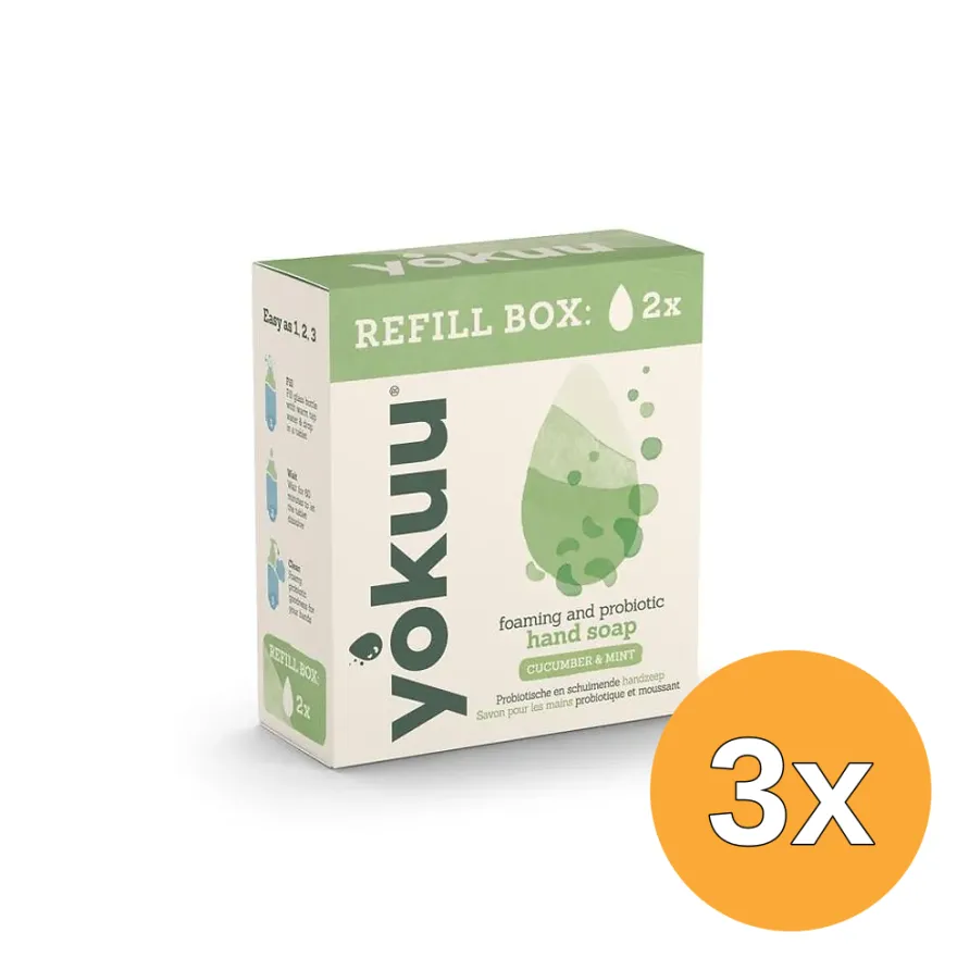 3x Yokuu Handzeep Cucumber & Mint Refill (2 stuks)