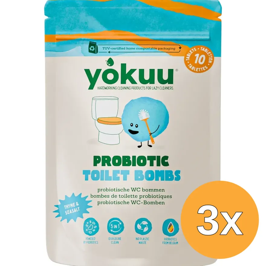 3x Yokuu Probiotic Toilet Bomb Thyme & Seasalt (10 stuks)