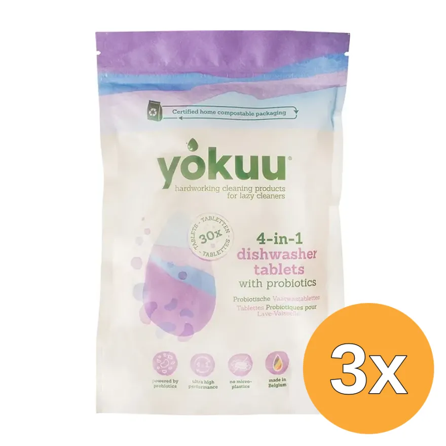 3x Yokuu Vaatwastabletten All-In-1 (30 stuks)