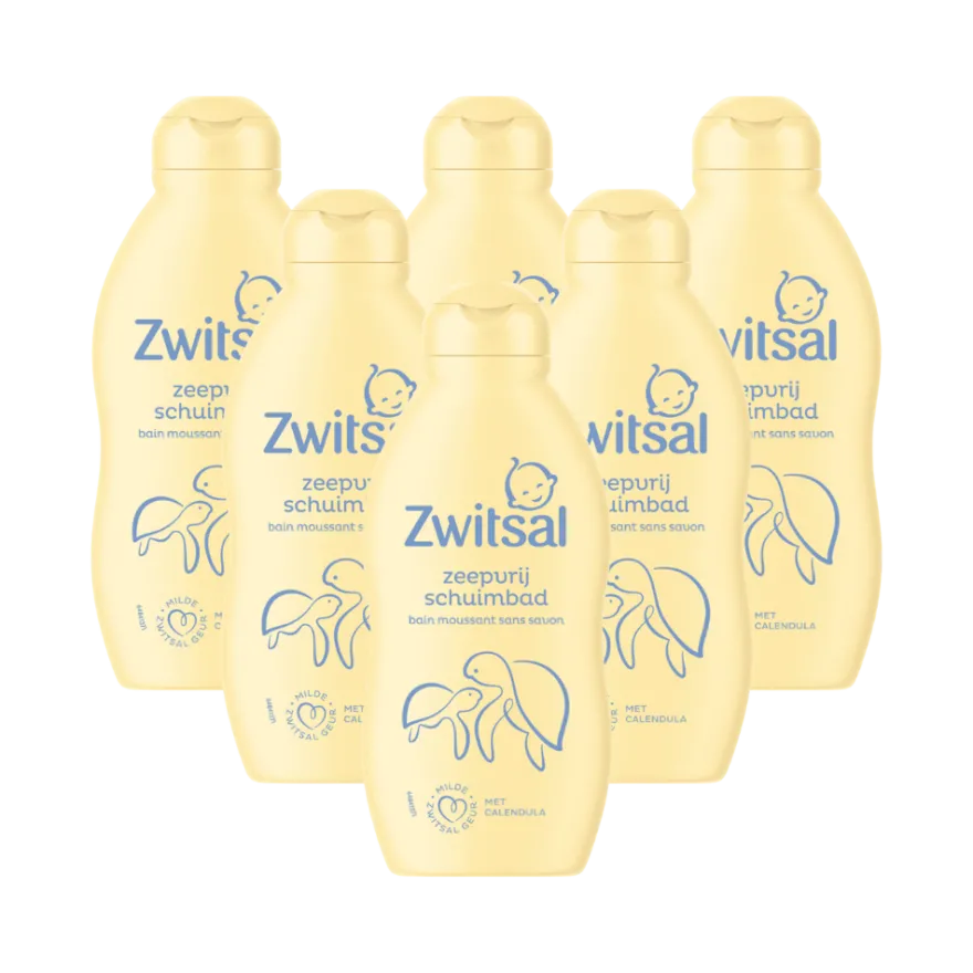 6x Zwitsal Bad Schuimbad Zeepvrij (200 ml)