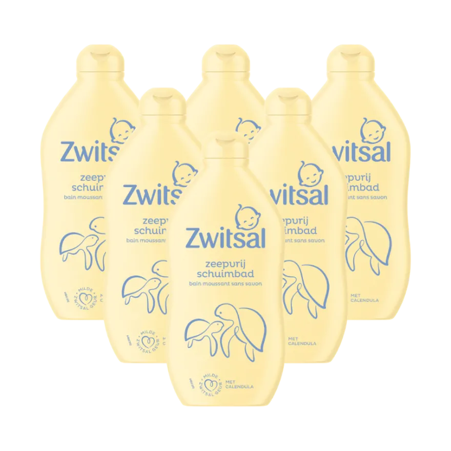 6x Zwitsal Bad Schuimbad Zeepvrij (400 ml)
