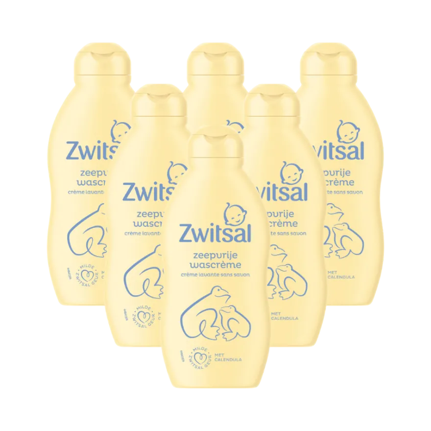 6x Zwitsal Wascreme Zeepvrij (200 ml)