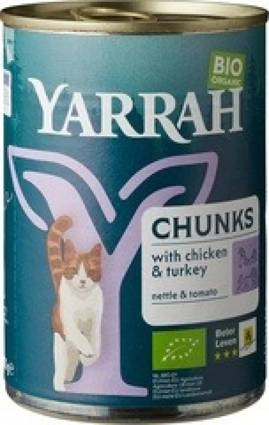 Yarrah Kat Kip Kalkoen In Saus Bio (405 gr)