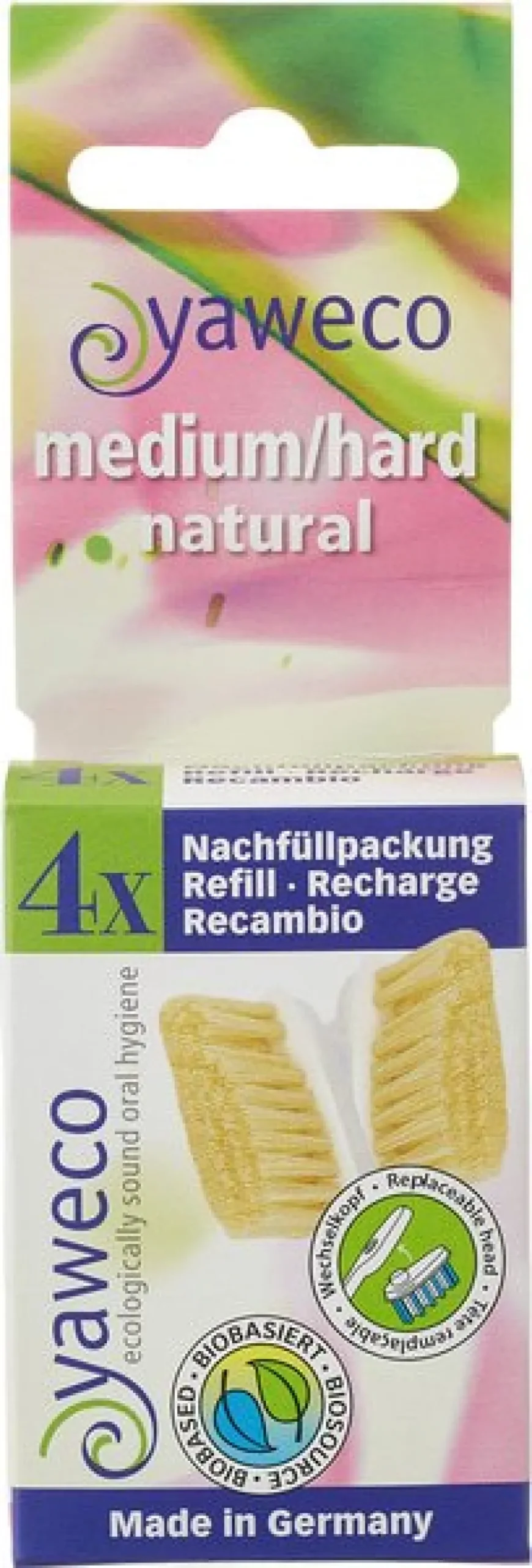 Yaweco Tandenborstel Navulkoppen Hard (4 stuks)