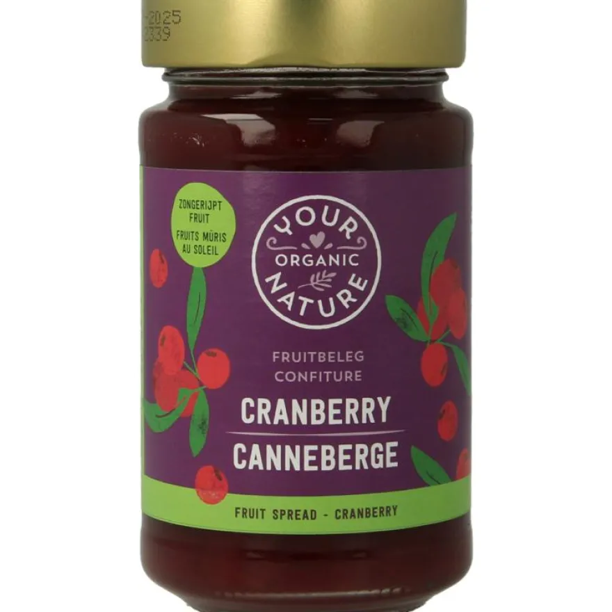 Your Organic Nature Fruit beleg cranberry bio (250 gr)
