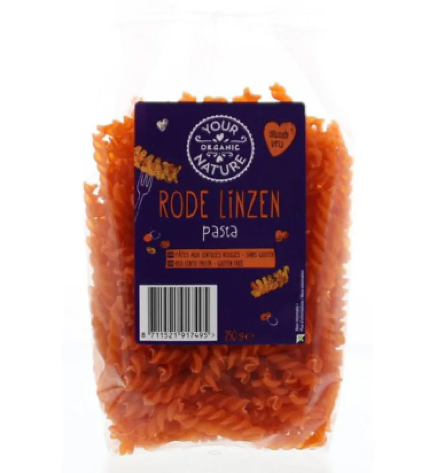 Your Organic Nature Rode Linzen Pasta Glutenvrij (250 gr)