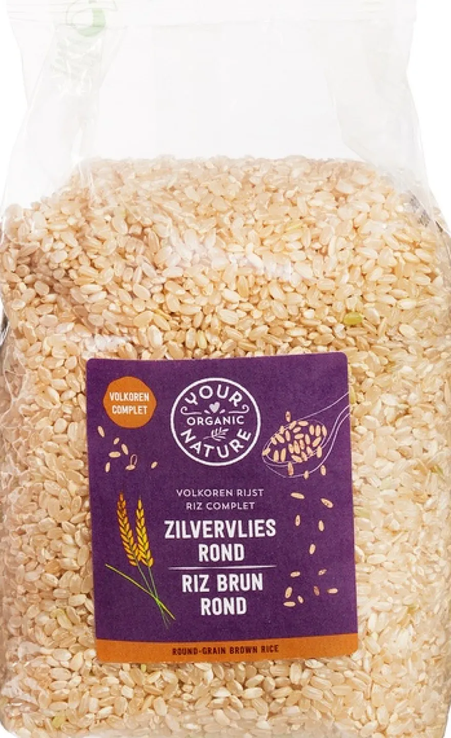 Your Organic Nature Zilvervliesrijst Rond (800 gr)