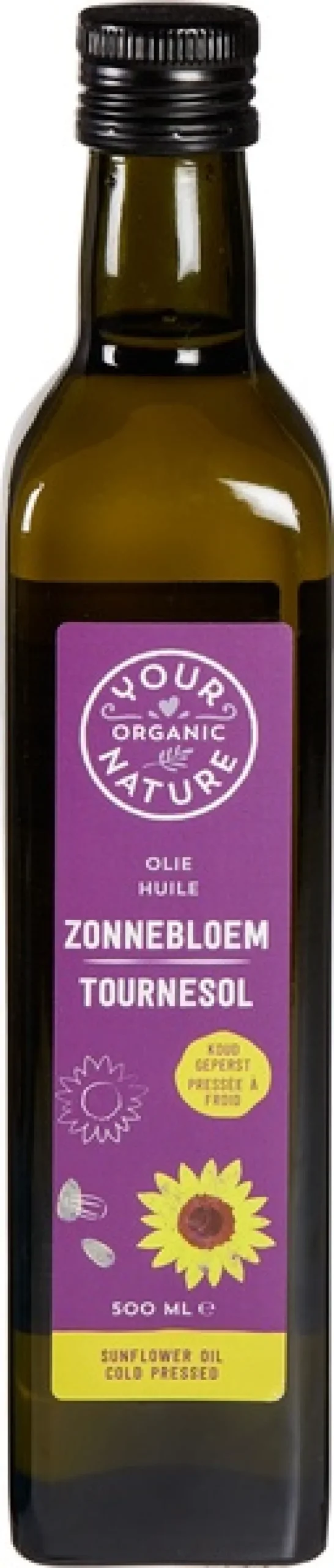 Your Organic Nature Zonnebloemolie Koudgeperst (500 ml)