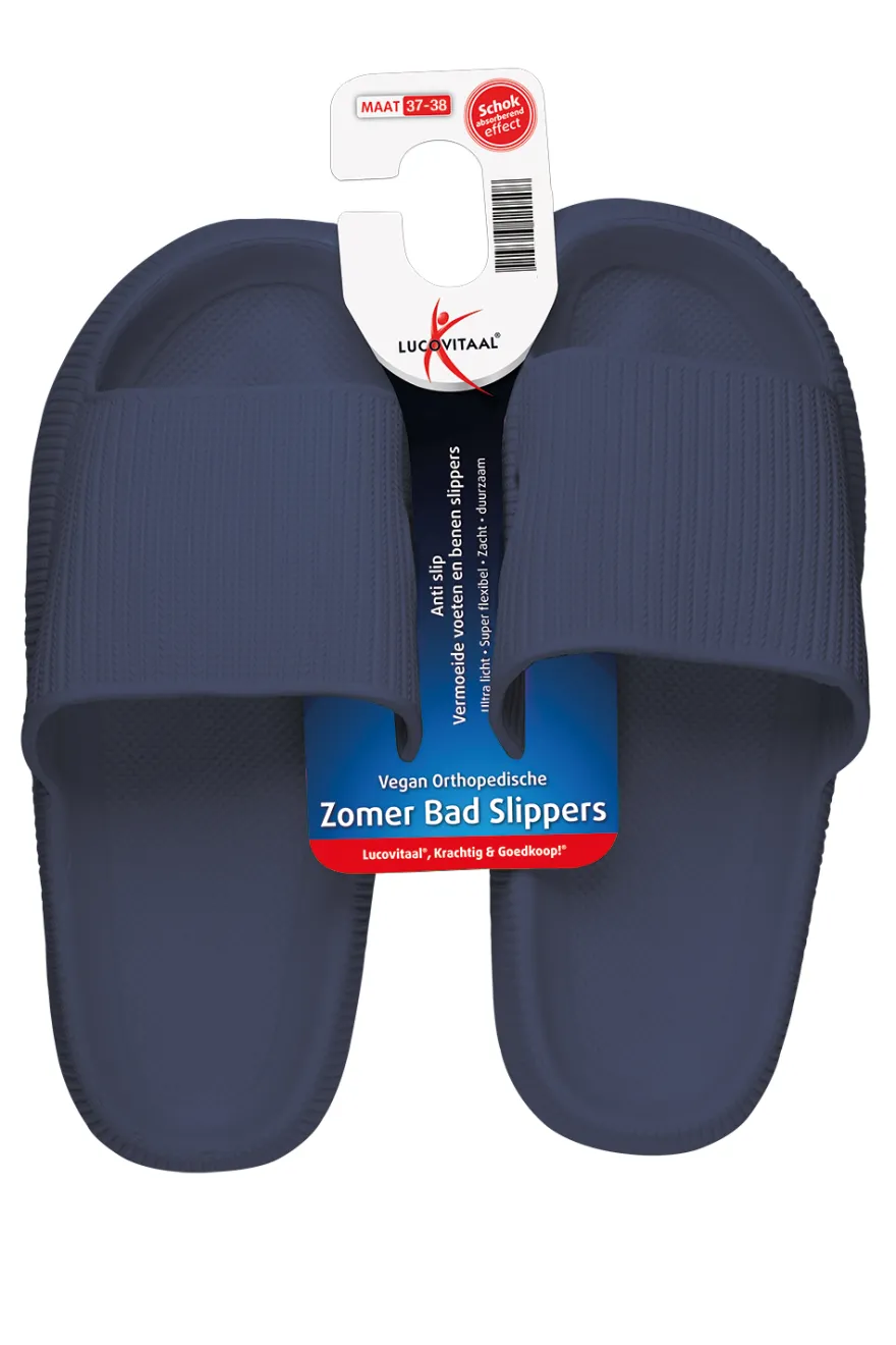 Zomer Badslipper 37-38 Donkerblauw (1 paar)