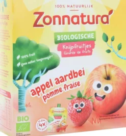 Zonnatura Knijpfruit Appel/Aardbei (4 X 85 gr)