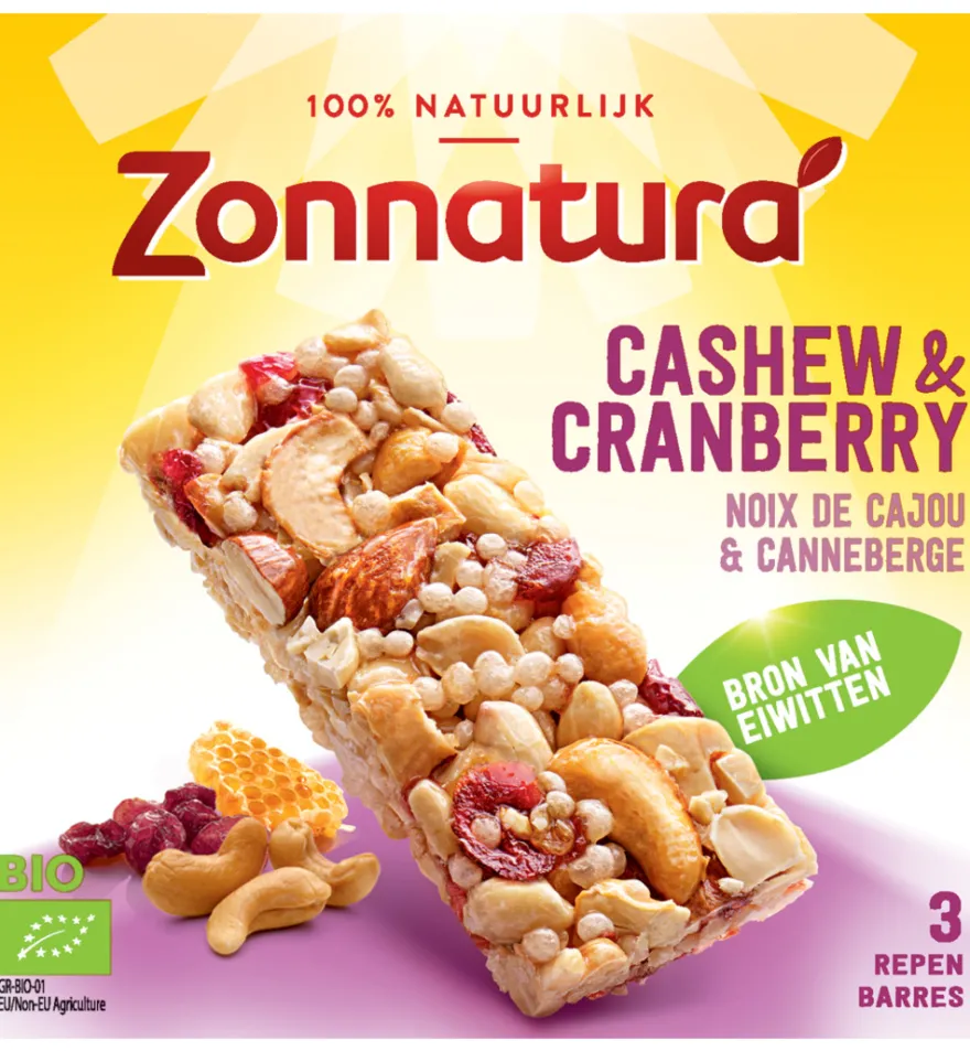 Zonnatura Notenreep Cashew Cranberry Bio (75 gr)