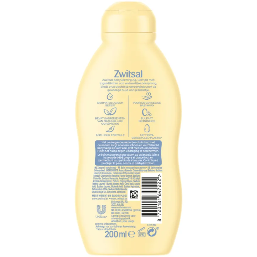 Zwitsal Bad Schuimbad Zeepvrij (200 ml)